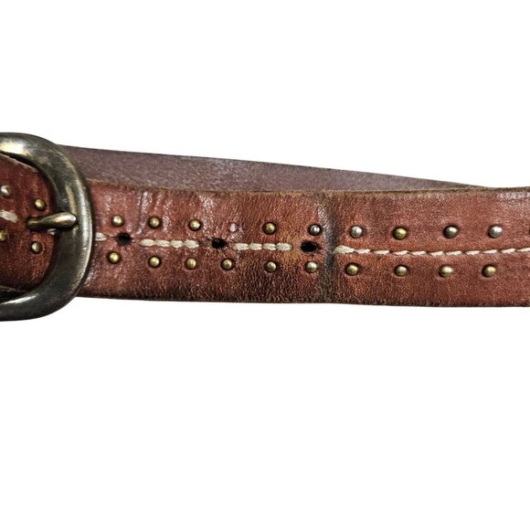 American Eagle‎ Outfitters AEO Brown Leather Belt With Metal Studs Size 40 Basic - Picture 3 of 9
